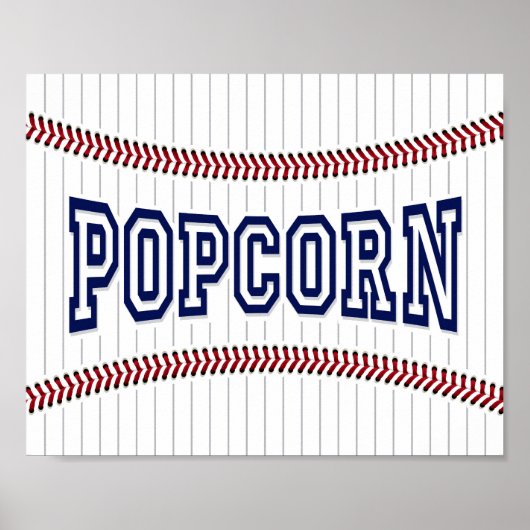 Teken afdrukken van Baseball Party POPCORN Poster (Voorkant)