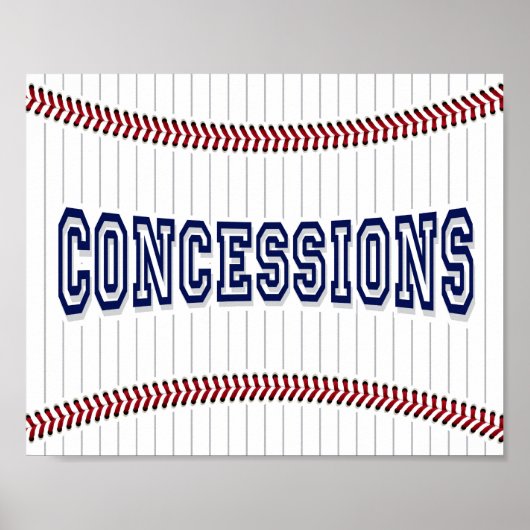 Teken afdrukken van CONCESSIES voor Baseball Party Poster (Voorkant)