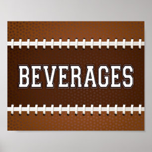 Teken afdrukken van football Party-BEVERAGES Poster