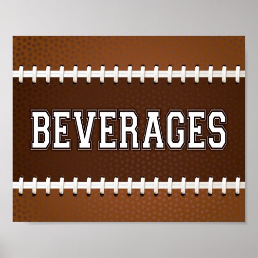 Teken afdrukken van football Party-BEVERAGES Poster (Voorkant)