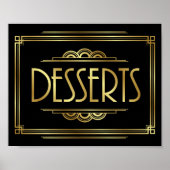 Teken afdrukken van Gatsby Art Deco DESSERTS Poster (Voorkant)