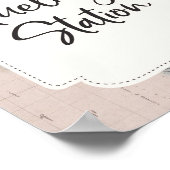 Teken-avontuur van treinstel-Baby shower-tankstati Poster (Hoek)