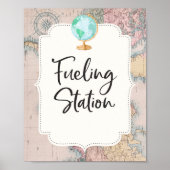 Teken-avontuur van treinstel-Baby shower-tankstati Poster (Voorkant)