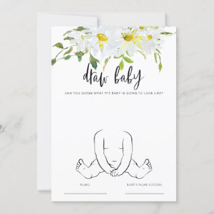 Teken Baby Daisy Baby shower bloemenspel kaart