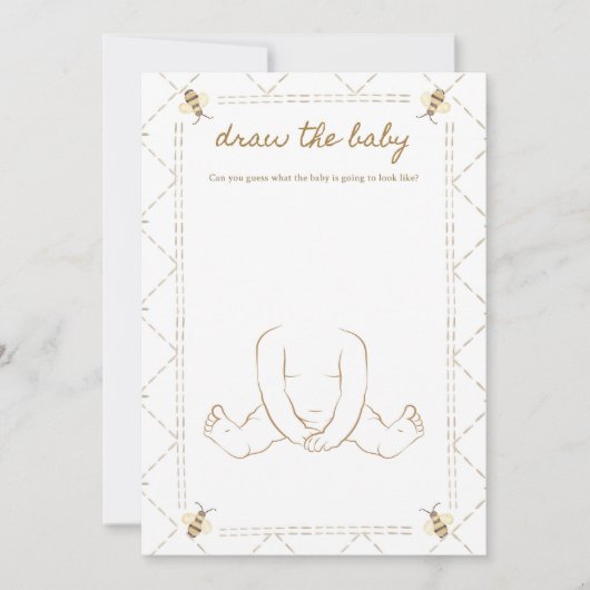 Teken Baby Honey Bee Baby shower Game Kaarten (Voorkant)