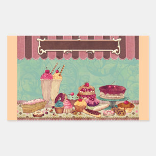 Teken banner voor Cupcake Cake Party Rechthoekige Sticker