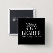Teken Bearer Wedding Vierkante Button 5,1 Cm (Voorkant /achterkant)