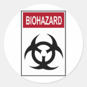  teken Bio Hazard Ronde Sticker (Voorkant)