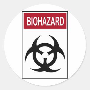  teken Bio Hazard Ronde Sticker