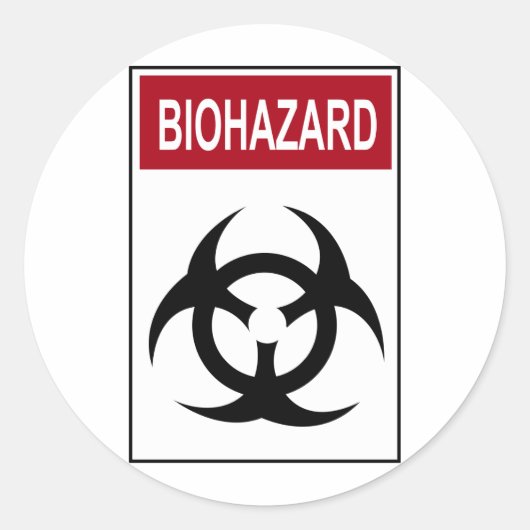 teken Bio Hazard Ronde Sticker (Voorkant)