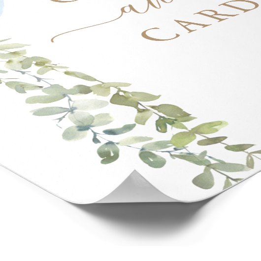 Teken Blauwe ballonjongen Baby shower voor cadeaut Poster (Hoek)