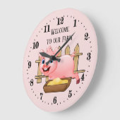 Teken boerderij toevoegen tekst grote klok (Hoek)