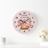 Teken boerderij toevoegen tekst grote klok (Huis)