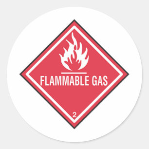 Teken brandbaar gas ronde sticker