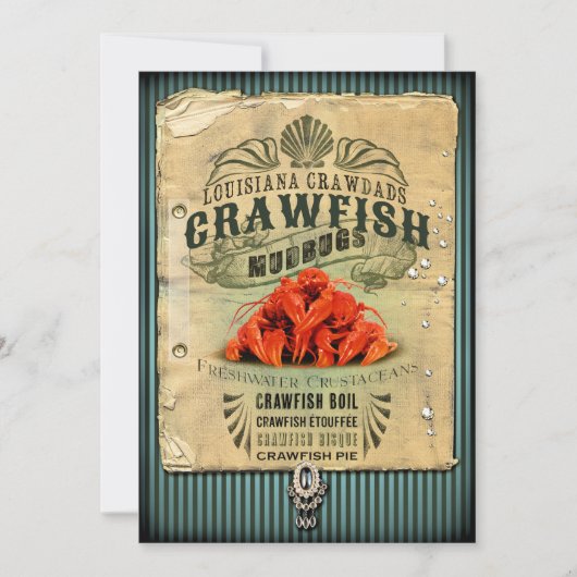  teken Crawfish Party Invitation Kaart (Voorkant)