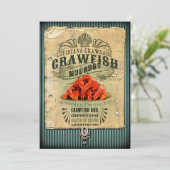  teken Crawfish Party Invitation Kaart (Staand voorkant)