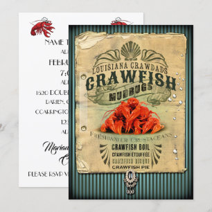 teken Crawfish Party Invitation Kaart