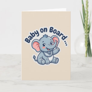 Teken 'Cute Baby Olifant aan Boord'