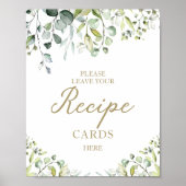 Teken Cute Greenery Bruidsmeisjes Recept Kaarten Poster (Voorkant)