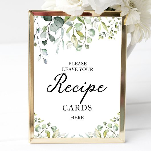 Teken Cute Greenery Bruidsmeisjes Recept Kaarten Poster