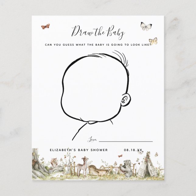 Teken de baby | Baby Shower Spel (Voorkant)