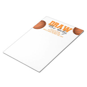 Teken de Baby Basketbal Baby shower Game Pack Notitieblok