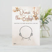 TEKEN DE BABY SPEL Baby shower spel Schattige Beer Kaart (Staand voorkant)