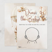 TEKEN DE BABY SPEL Baby shower spel Schattige Beer Kaart (Voorkant / Achterkant)