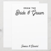 Teken de bruid en bruidegom Kinder bruiloft zwart (Voorkant / Achterkant)