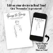 Teken de Dress Vrijgezellenfeest Party Game Kaart