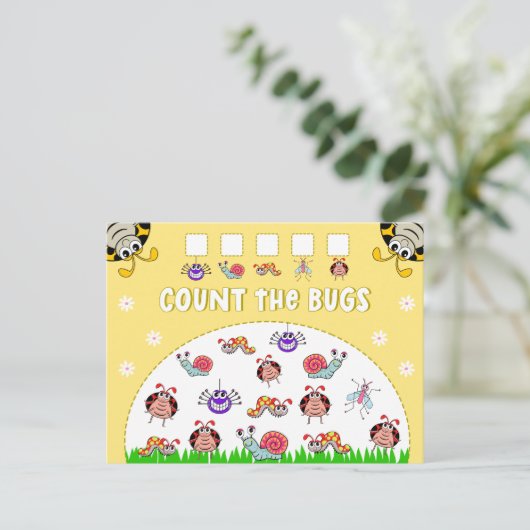 Teken de het Kinder Leren van de Bugs van de tuin  Briefkaart (Staand voorkant)