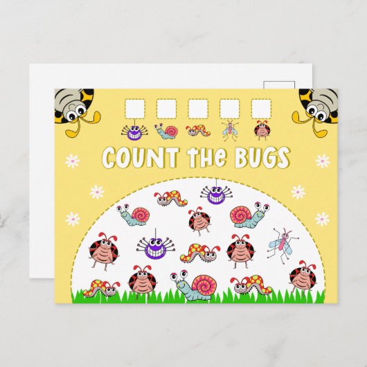 Teken de het Kinder Leren van de Bugs van de tuin  Briefkaart (Voorkant / Achterkant)