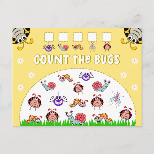 Teken de het Kinder Leren van de Bugs van de tuin  Briefkaart (Voorkant)