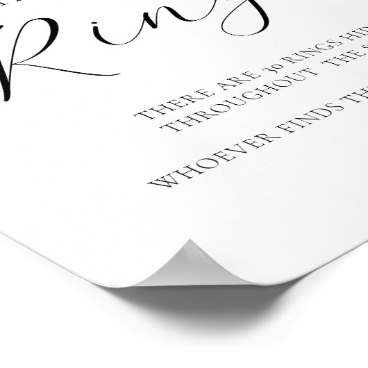 Teken de Ringen Bruidsfeest Spel Bord Poster (Hoek)