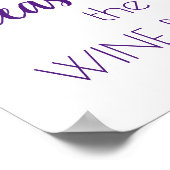 Teken de wijnfles | Paarse script Poster (Hoek)