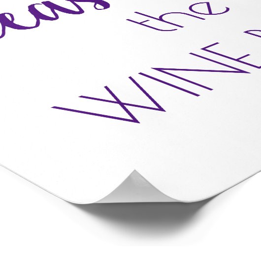 Teken de wijnfles | Paarse script Poster (Hoek)