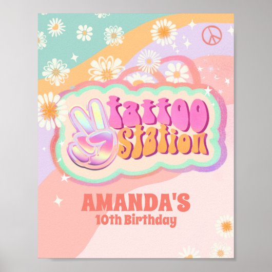 Teken-decor tattoo-station poster (Voorkant)