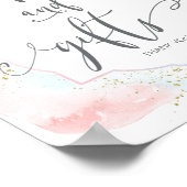 Teken "Diapers and gifts", Roze Blauw Geslacht ont Poster (Hoek)