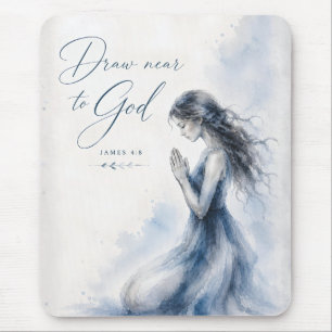 Teken dichter bij God James 4:8 Christelijke water Muismat