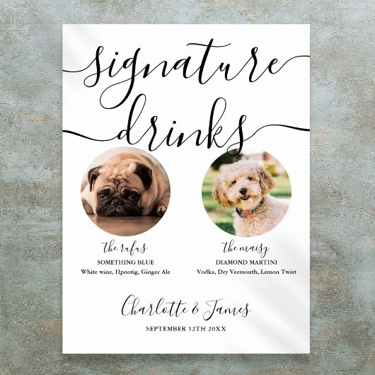 Teken Drinks Bruiloft Handtekening Drinken Bord Poster