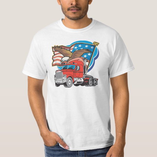 Teken Eagle Mannen Value T-shirt voor truckers (Voorkant)