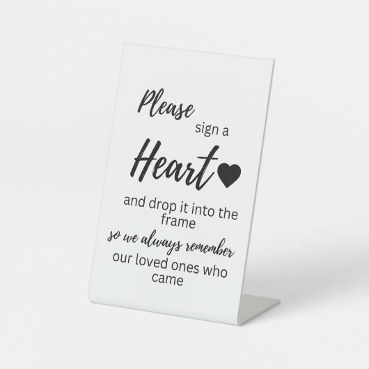 Teken een hartteken reclamebord met voetstuk (Voorkant)