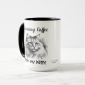 Teken een knuffelbare kitty, voeg foto toe en pers mok (Voorkant links)