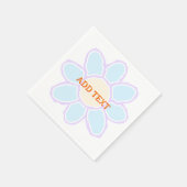 Teken een leuke bloem met aangepaste tekst servet (Hoek)