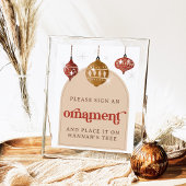 Teken een Ornament Retro Bauble Christmas Bridal Poster