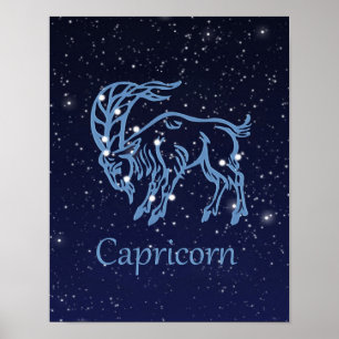 Teken en constellatie van de dierentuin van Capric Poster