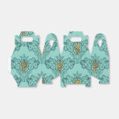 Teken en goud wijnpatroon bedankdoosjes (Uitgevouwen)