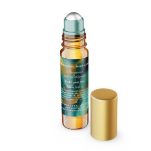 Teken en namaak gouden parfumrollerfles vierkante sticker