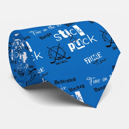 Teken en plak de Hockey-lak op blauw Stropdas (Opgerold)