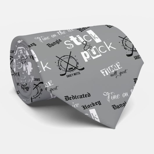 Teken en plukken Tijd Hockey Coach op zilvergrijs Stropdas (Opgerold)